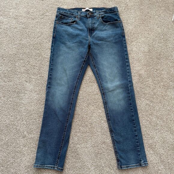 Levi’s Taper Leg Blue Denim Jeans Girl's Size 16 Reg Adjustable Waist - Picture 11 of 11